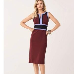Diane Von Furstenberg Maribel Stretch‎ Ponte Knee-Length Sheath Dress. Size 6